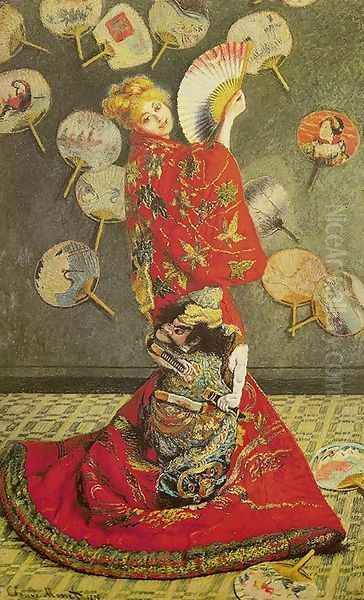 Madame Monet in Japanese Costume (La Japonaise) Oil Painting by Claude Oscar Monet