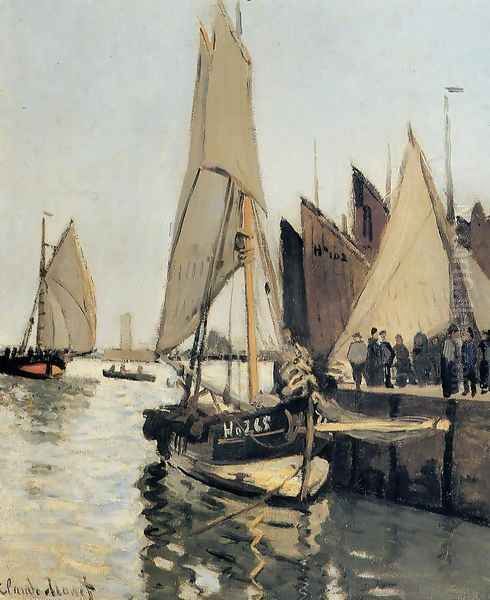 Sailing Boats At Honfleur Oil Painting by Claude Oscar Monet