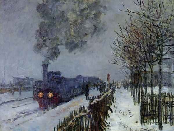 Train In The Snow The Locomotive Oil Painting by Claude Oscar Monet