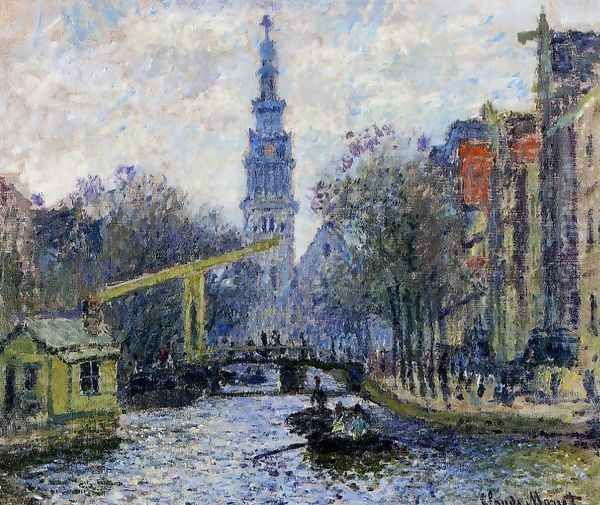 Canal In Amsterdam Oil Painting by Claude Oscar Monet