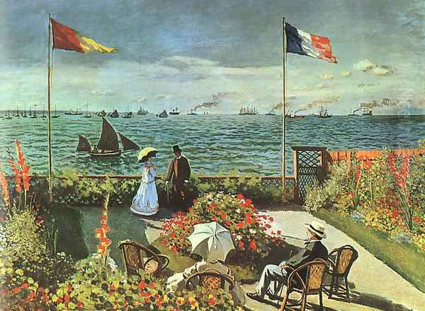 Terrace at the Seaside, Sainte-Adresse Oil Painting by Claude Oscar Monet