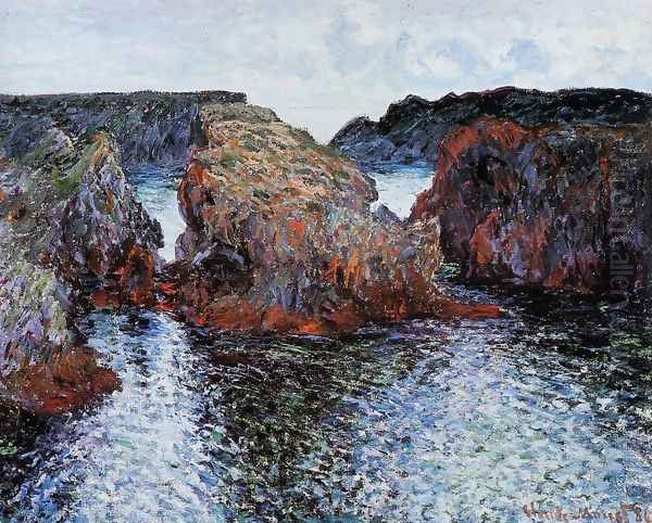 Belle Ile Rocks At Port Goulphar Oil Painting by Claude Oscar Monet