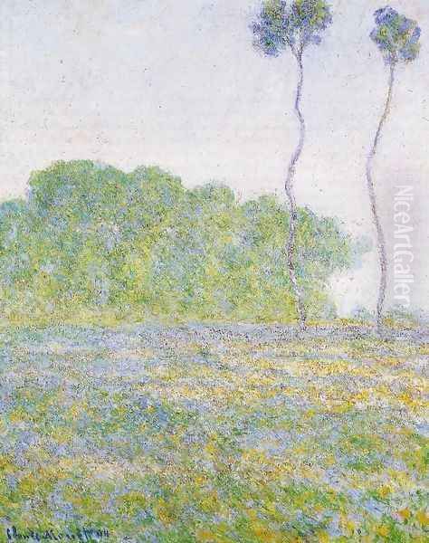 A Meadow At Giverny Oil Painting by Claude Oscar Monet