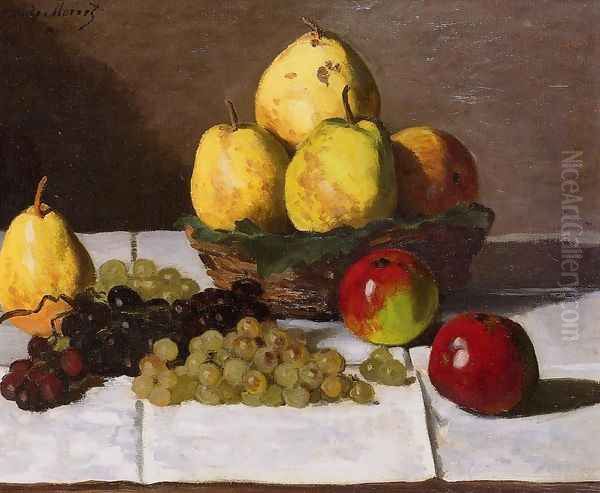 Still Life With Pears And Grapes Oil Painting by Claude Oscar Monet