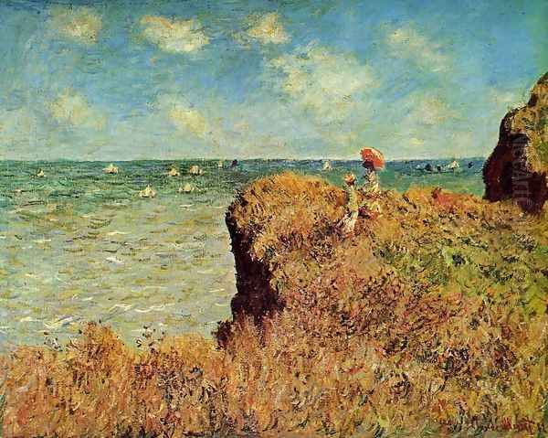 The Cliff Walk Pourville Oil Painting by Claude Oscar Monet