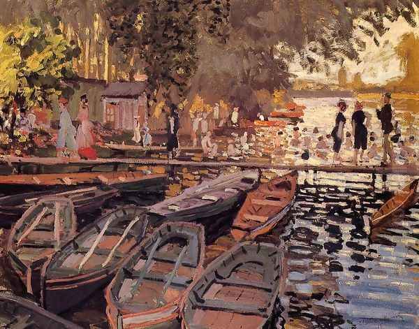 Bathers At La Grenouillere Oil Painting by Claude Oscar Monet