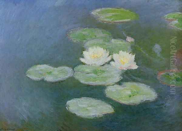 Water-Lilies, Evening Effect Oil Painting by Claude Oscar Monet