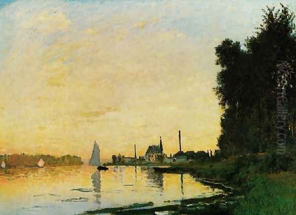 Argenteuil Late Afternoon Oil Painting by Claude Oscar Monet