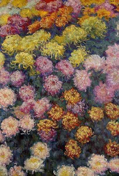 Bed Of Chrysanthemums Oil Painting by Claude Oscar Monet