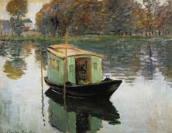 The Studio Boat Oil Painting by Claude Oscar Monet