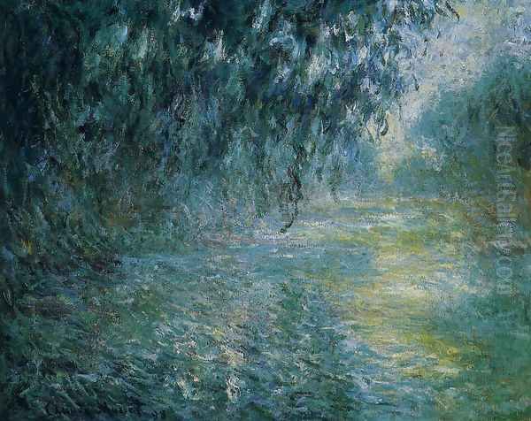 Morning On The Seine In The Rain Oil Painting by Claude Oscar Monet