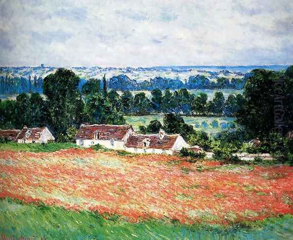 Field Of Poppies, Giverny Oil Painting by Claude Oscar Monet