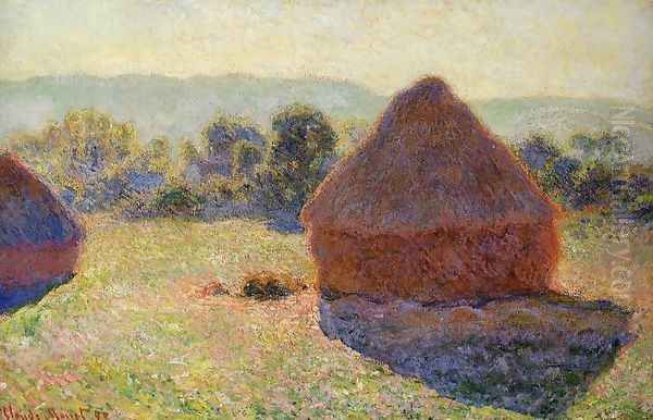 Grainstacks In The Sunlight Midday Oil Painting by Claude Oscar Monet