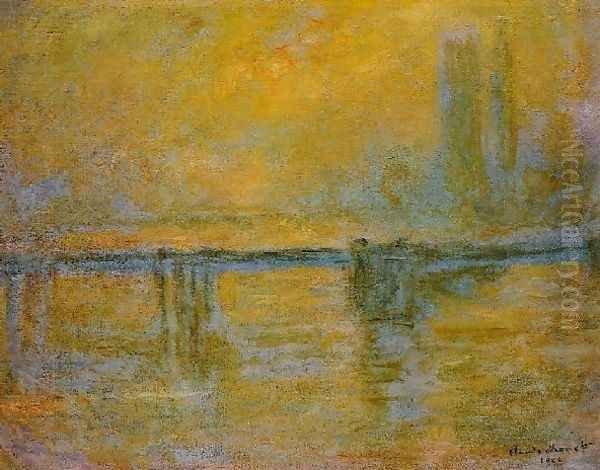 Charing Cross Bridge Fog Oil Painting by Claude Oscar Monet