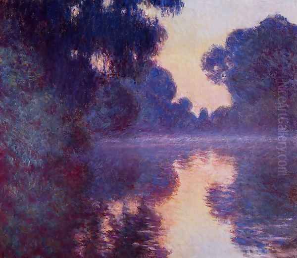 Arm Of The Seine Near Giverny At Sunrise Oil Painting by Claude Oscar Monet