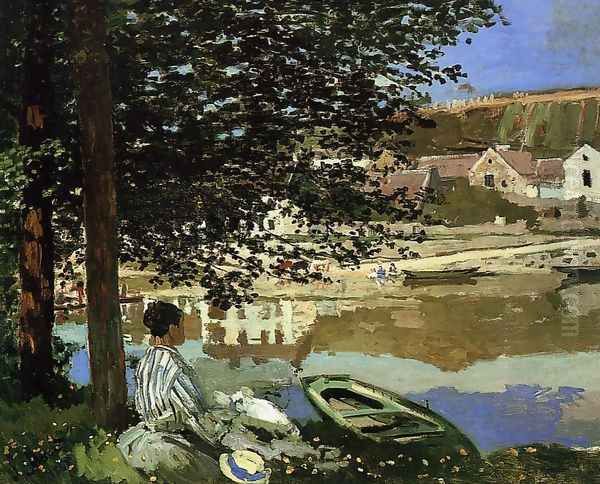 River Scene At Bennecourt Oil Painting by Claude Oscar Monet