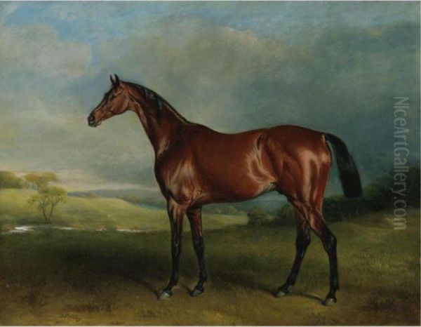 Mr. Richard Watt's Rockingham, Winner Of The 1833 St. Leger Oil Painting by John Snr Ferneley