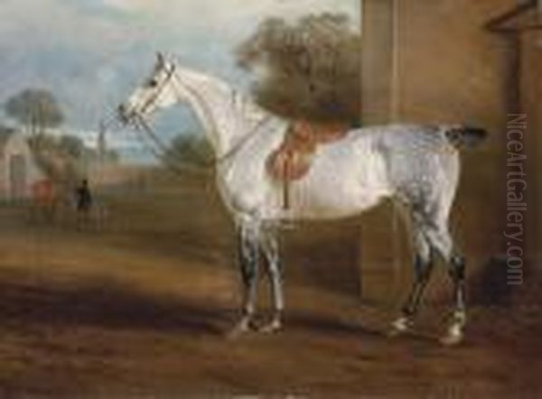 Joseph Leeds's Grey Hunter Oil Painting by John Snr Ferneley