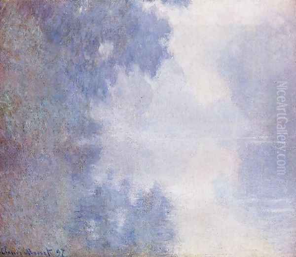 Morning On The Seine Mist Oil Painting by Claude Oscar Monet