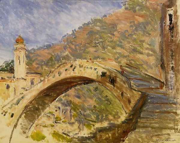 Bridge At Dolceacqua Oil Painting by Claude Oscar Monet