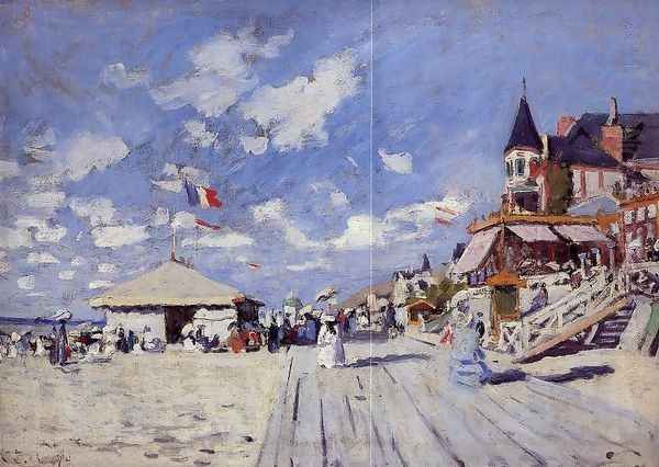 The Boardwalk On The Beach At Trouville Oil Painting by Claude Oscar Monet