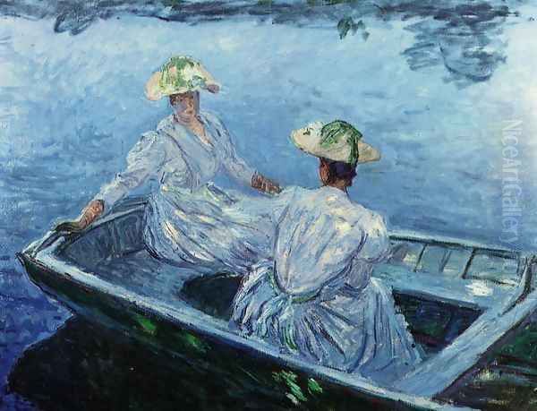 The Blue Row Boat Oil Painting by Claude Oscar Monet