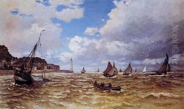 Mouth Of The Seine At Honfleur Oil Painting by Claude Oscar Monet