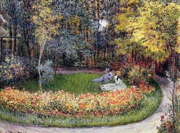 In The Garden Oil Painting by Claude Oscar Monet