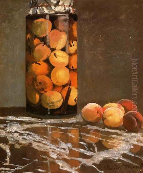 Jar Of Peaches Oil Painting by Claude Oscar Monet