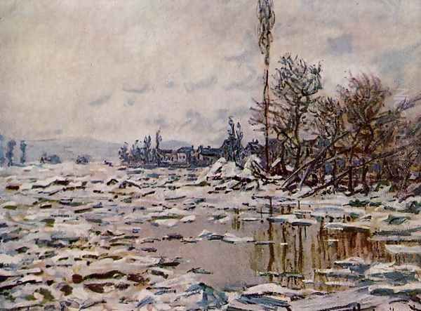 Breakup of the Ice, Lavacourt Oil Painting by Claude Oscar Monet