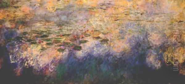 Reflections of Clouds on the Water-Lily Pond (tryptich, center panel) Oil Painting by Claude Oscar Monet