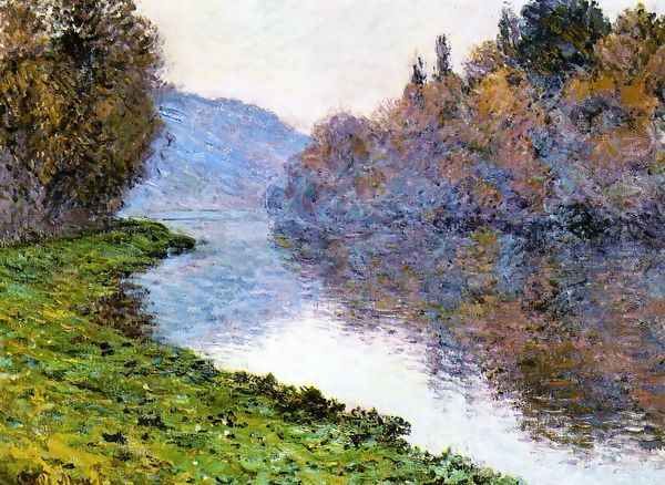 Banks Of The Seine At Jenfosse Clear Weather Oil Painting by Claude Oscar Monet