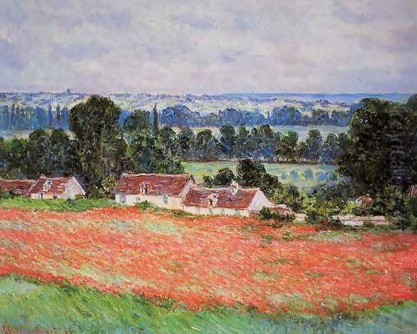 Poppy Field At Giverny Oil Painting by Claude Oscar Monet