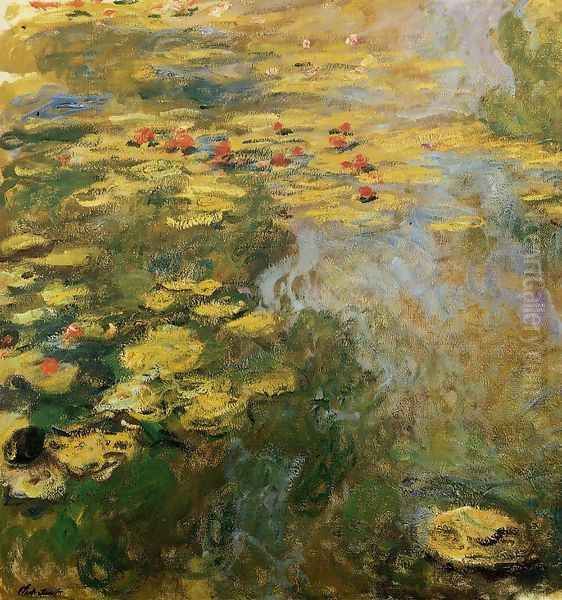 The Water-Lily Pond (left side) Oil Painting by Claude Oscar Monet