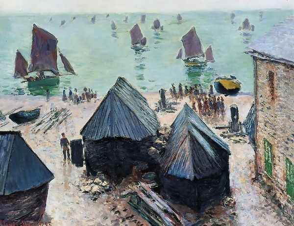 The Departure Of The Boats Etretat Oil Painting by Claude Oscar Monet