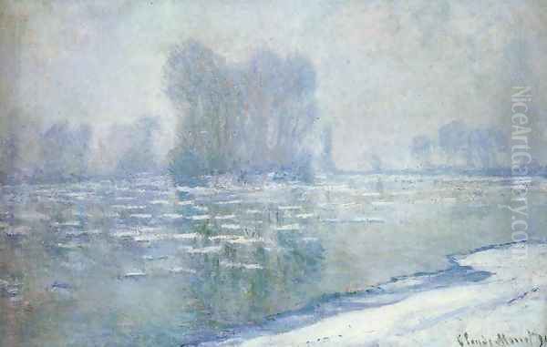 Ice Floes Misty Morning Oil Painting by Claude Oscar Monet