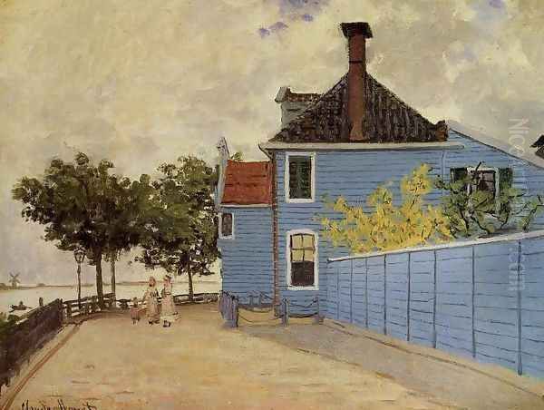 The Blue House At Zaandam Oil Painting by Claude Oscar Monet