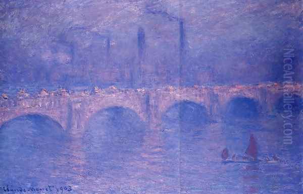 Waterloo Bridge, Hazy Sun Oil Painting by Claude Oscar Monet