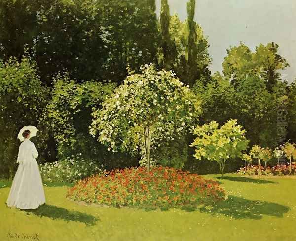 Lady In A Garden, 1867 Oil Painting by Claude Oscar Monet