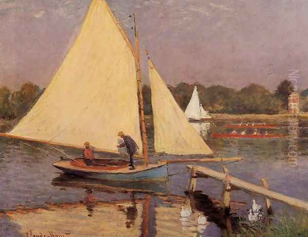 Boaters At Argenteuil Oil Painting by Claude Oscar Monet