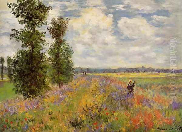 Poppy Field Argenteuil Oil Painting by Claude Oscar Monet