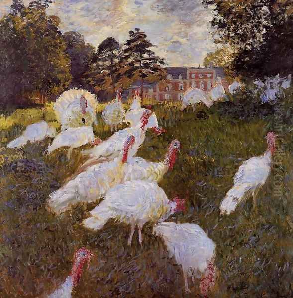 Turkeys Oil Painting by Claude Oscar Monet