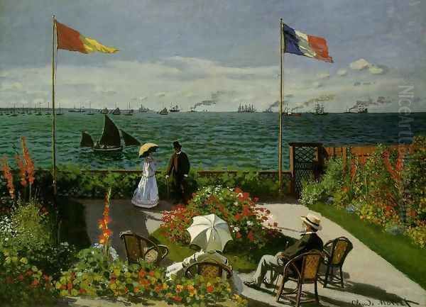 Garden At Sainte Adresse Oil Painting by Claude Oscar Monet