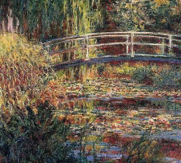 Water Lily Pond Symphony In Rose Oil Painting by Claude Oscar Monet