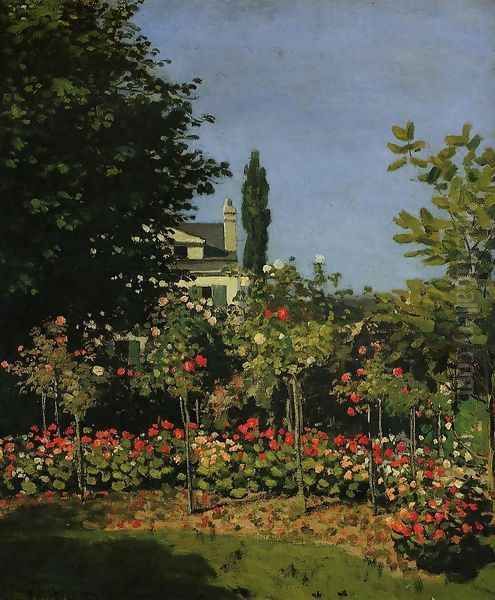 Garden In Flower At Sainte-Adresse Oil Painting by Claude Oscar Monet