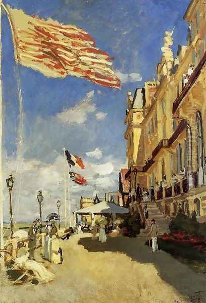 Hotel Des Roches Noires Trouville Oil Painting by Claude Oscar Monet