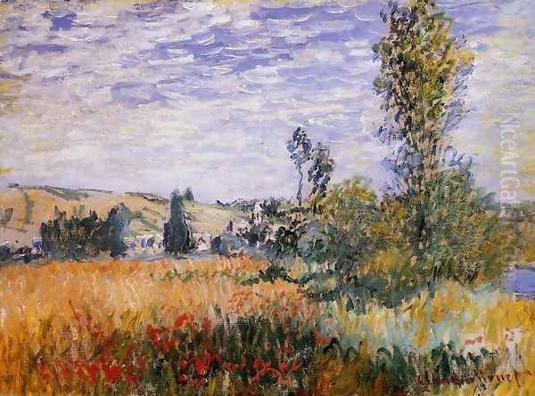 Landscape At Vetheuil Oil Painting by Claude Oscar Monet