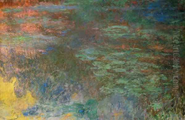 Water-Lily Pond, Evening (right panel) Oil Painting by Claude Oscar Monet