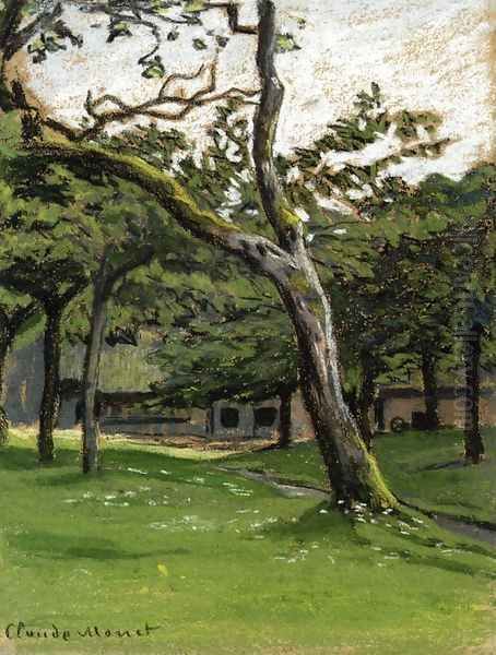 Norman Farm Through The Trees Oil Painting by Claude Oscar Monet