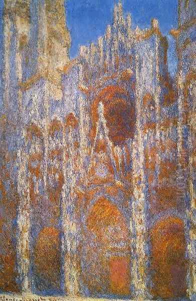 Rouen Cathedral, Sunlight Effect Oil Painting by Claude Oscar Monet